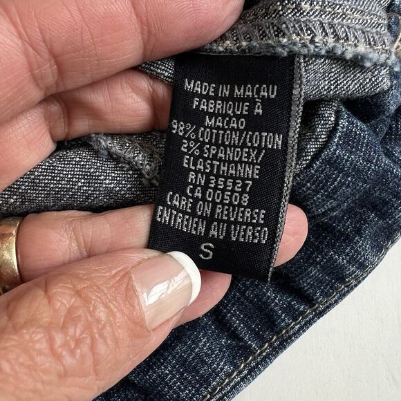 Marithe Francois Girbaud Y2K Jean Jacket Women Small Blue Denim Logo Trucker VTG - Picture 10 of 14